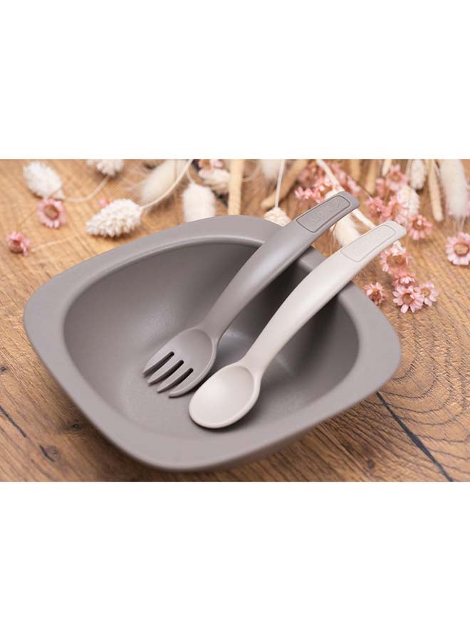 nip Eco-Friendly Spoon And Fork Cutlery Set, Grey, 2 Pieces - Image 3