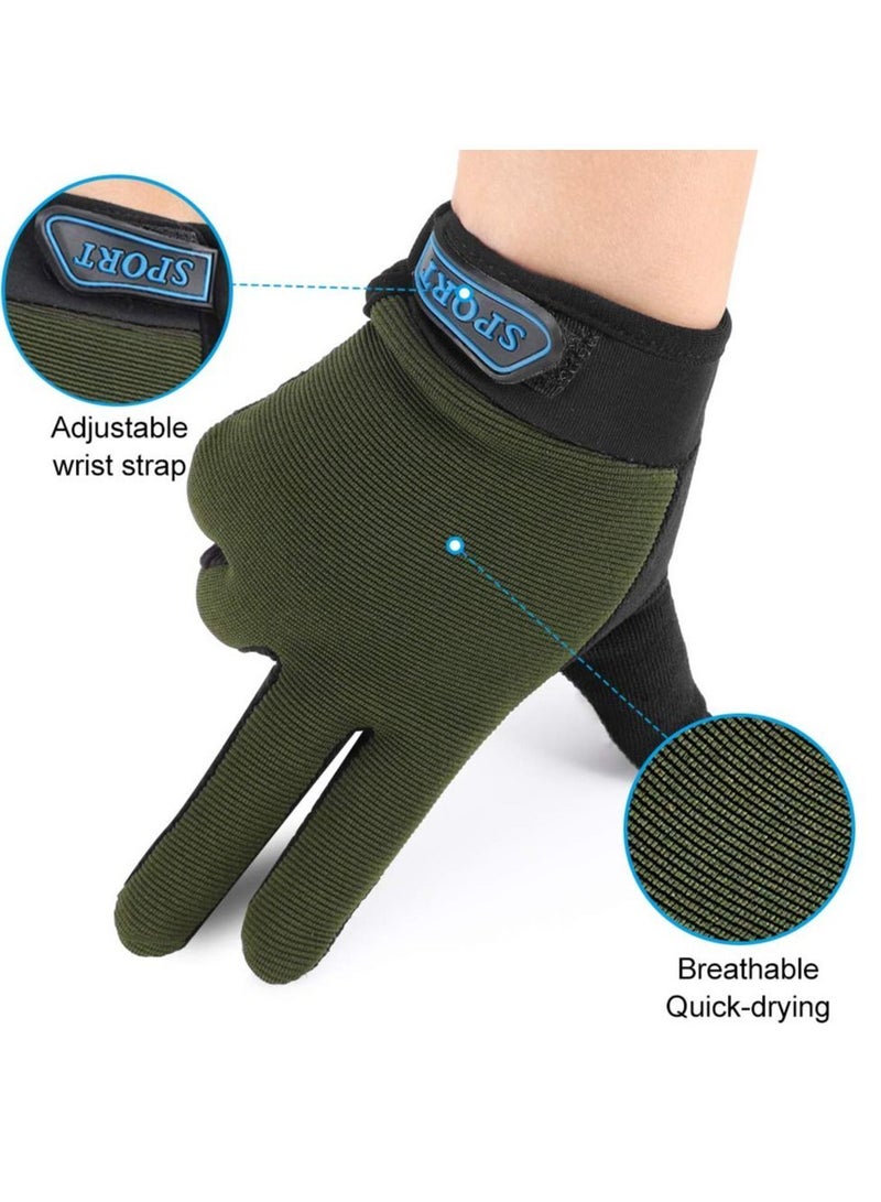 SPORT SYOSI Kids Cycling Gloves, Fishing Gloves Boys Sport Climbing Breathable Anti Slip Full Finger for Outdoor Sports (Green) - Image 4