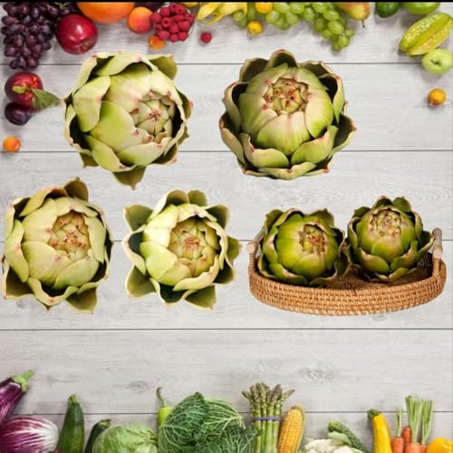 WESAPPINC Large Artificial Artichoke Fake Vegetables and Fruits for Kitchen Home Table Wedding Decorations (Green) - Image 4