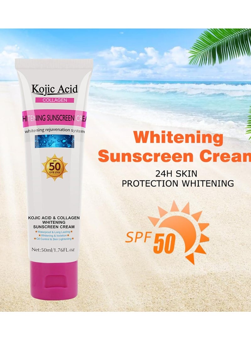 Relief Sun Organic Sunscreen SPF50,Kojic Acid & Collagen Sunscreen Cream,Lightweight Oil Free Formula Face Sunscreen for Acne Prone Skin,Moisturizer for Face and Body,Non-Greasy,Non Allergenic(50ml) - pzsku/Z80F5BB34A4D34EA2BE5CZ/45/_/1737060899/3dc49482-6b3e-401e-8852-e193680309e3