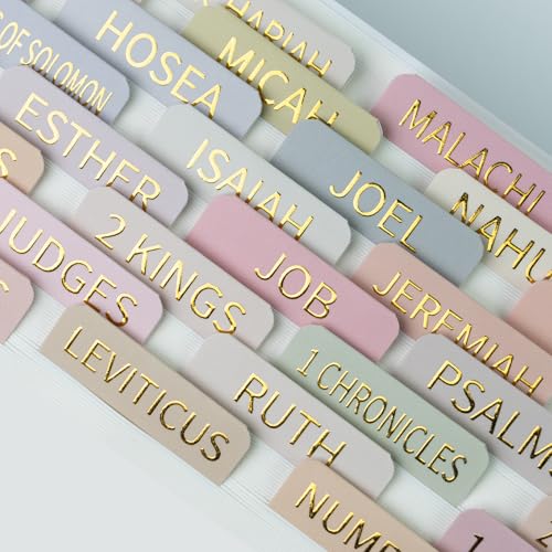 JIXZEN Bible Tabs for Women and Men, 75 Laminated Embossed Gold Foil Index Tabs, Durable Bible Study and Journaling Tabs for Easy Navigation (Boho) - Image 1