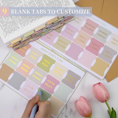 JIXZEN Bible Tabs for Women and Men, 75 Laminated Embossed Gold Foil Index Tabs, Durable Bible Study and Journaling Tabs for Easy Navigation (Boho) - Image 5