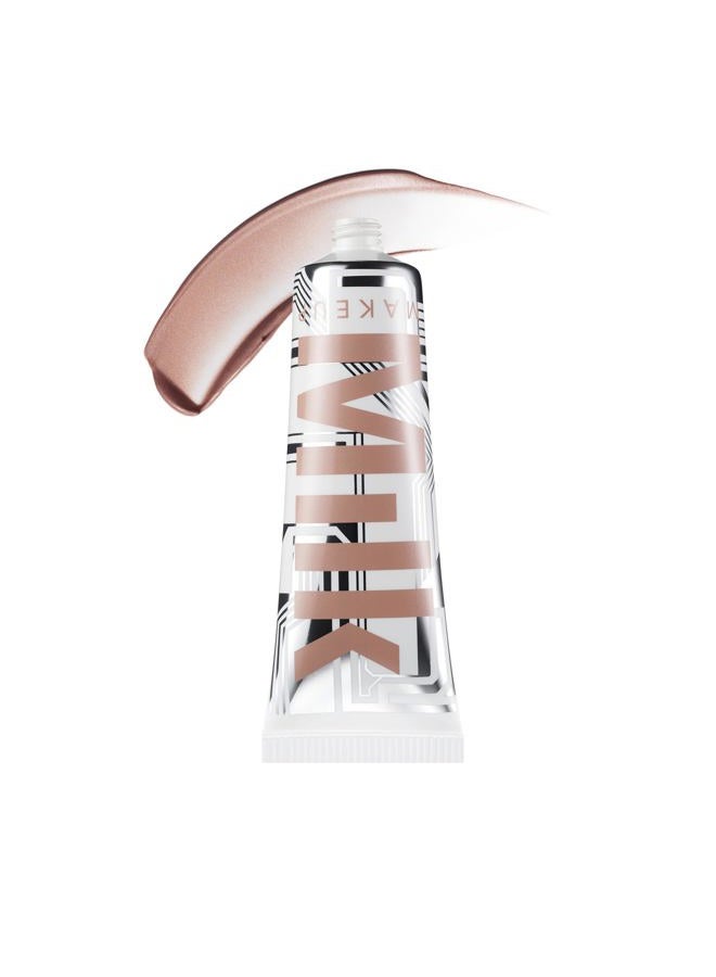 MILK MAKEUP Bionic Glow Liquid Illuminator, Virtual (Luminous Peach) - 0.91 fl oz - Delivers Hydrating, Natural Glow for Face & Body - Blendable & Buildable - Weightless - Vegan, Cruelty Free - Image 1