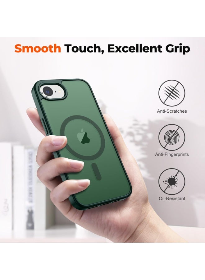 Magnetic for iPhone 16e Case, [Compatible with MagSafe] [10 FT Military Grade Drop Protection] Slim Translucent Matte Shockproof Anti-Scratch Phone Case, (Green) - Image 5