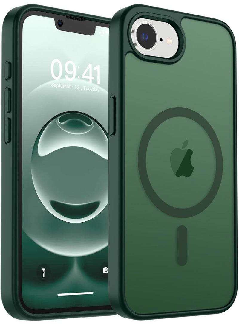 Magnetic for iPhone 16e Case, [Compatible with MagSafe] [10 FT Military Grade Drop Protection] Slim Translucent Matte Shockproof Anti-Scratch Phone Case, (Green) - Image 1