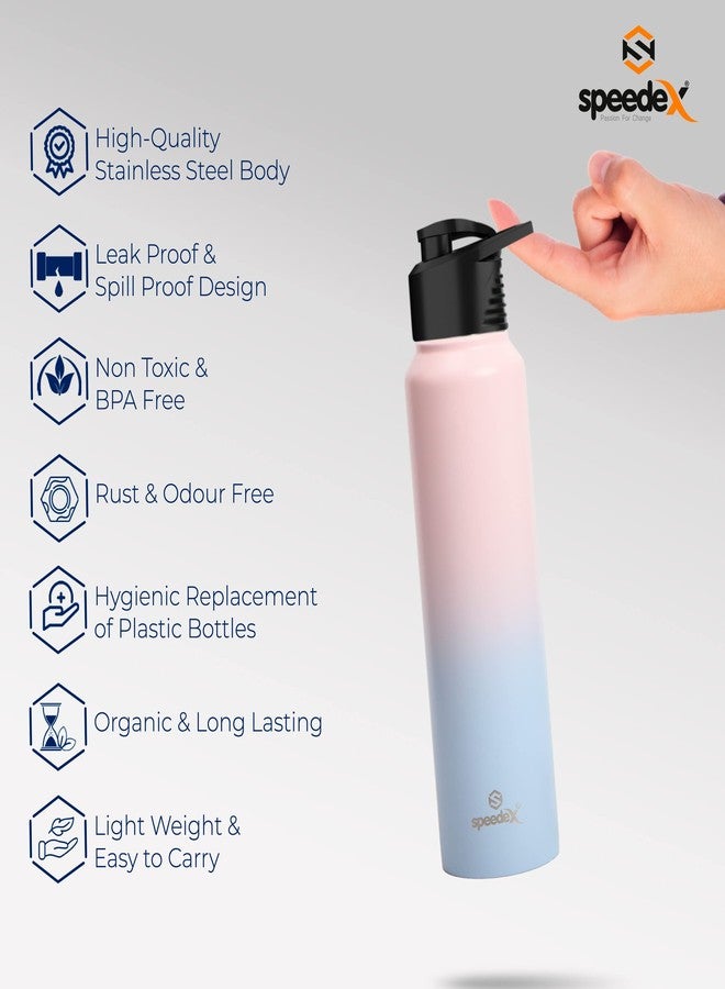 Speedex Stainless Steel Water Bottle 1 Ltr, Leak Proof Sipper Cap, BIS Approved 1000 ml Metal Bottle For Daily, Office, School, Gym, Travel Use for Men, Women, Kids, Adults, Blue Pink, Set of 1 - Image 5