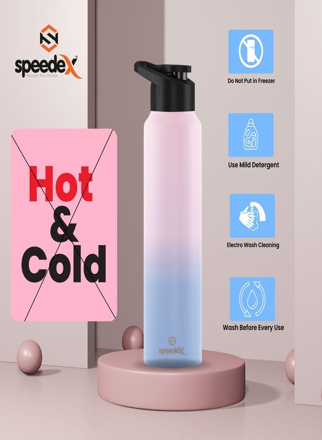 Speedex Stainless Steel Water Bottle 1 Ltr, Leak Proof Sipper Cap, BIS Approved 1000 ml Metal Bottle For Daily, Office, School, Gym, Travel Use for Men, Women, Kids, Adults, Blue Pink, Set of 1 - Image 4