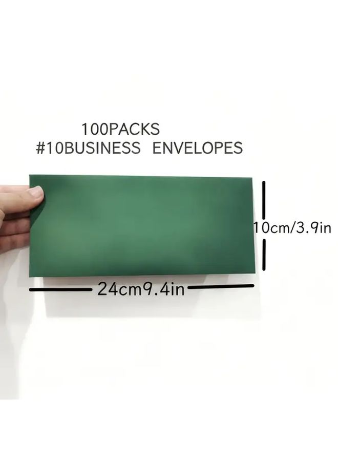 أظرف أعمال خضراء داكنة، عبوة من 10 قطع، بحجم الرسائل، ذاتية الإغلاق - Image 2