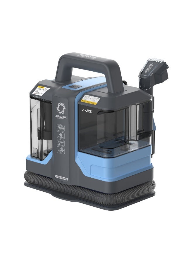 Arshia Spot Cleaner – 750W – HEPA Filter – Blue & Grey Design - Image 1
