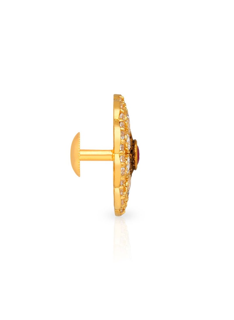 Malabar Gold and Diamonds 22 Karat 916 Purity Studs Style Screw Back Earring for Women ERDZL54831 - Image 2