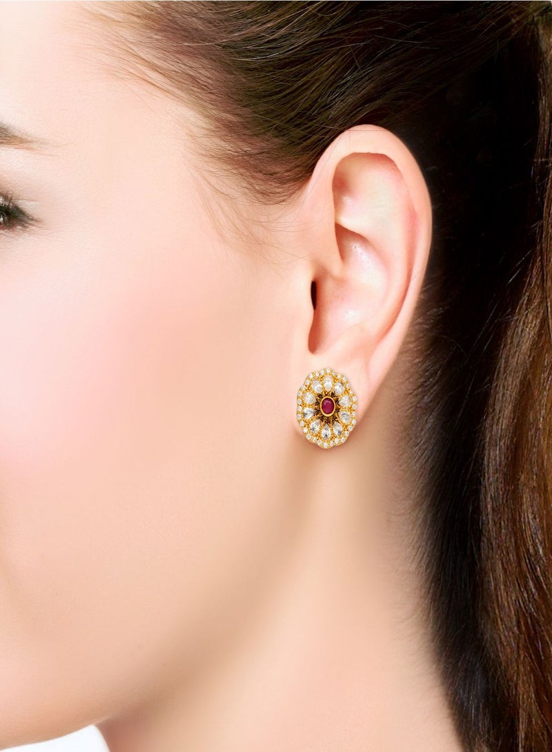 Malabar Gold and Diamonds 22 Karat 916 Purity Studs Style Screw Back Earring for Women ERDZL54831 - Image 3