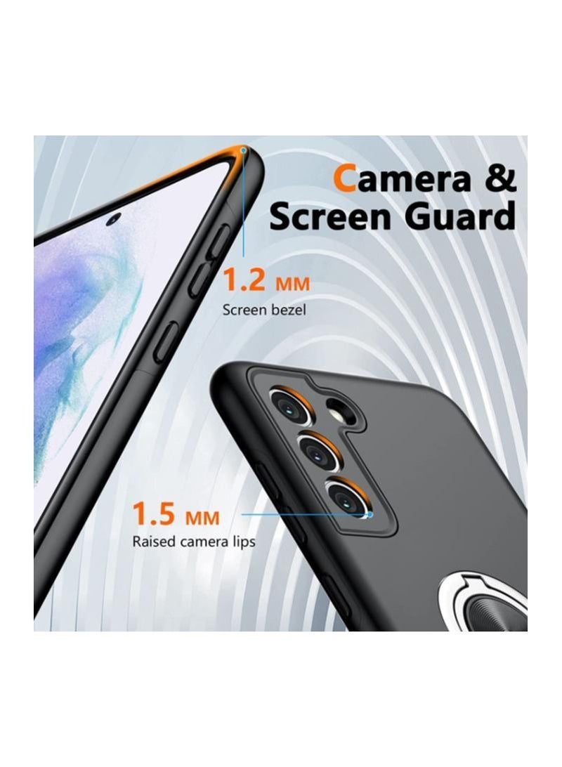 Rock Pow Samsung Galaxy S21 FE Case, Grade Drop Protection Slim Fit Shockproof Protective Cover with 360° Rotatable Magnetic Ring Holder Kickstand Compatible with Samsung S21 FE Case 5G,Black - Image 5