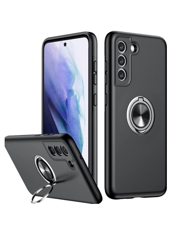 Rock Pow Samsung Galaxy S21 FE Case, Grade Drop Protection Slim Fit Shockproof Protective Cover with 360° Rotatable Magnetic Ring Holder Kickstand Compatible with Samsung S21 FE Case 5G,Black - Image 1