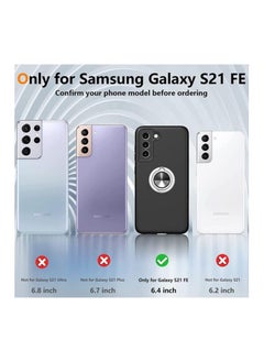 Rock Pow Samsung Galaxy S21 FE Case, Grade Drop Protection Slim Fit Shockproof Protective Cover with 360° Rotatable Magnetic Ring Holder Kickstand Compatible with Samsung S21 FE Case 5G,Black  - Image 2