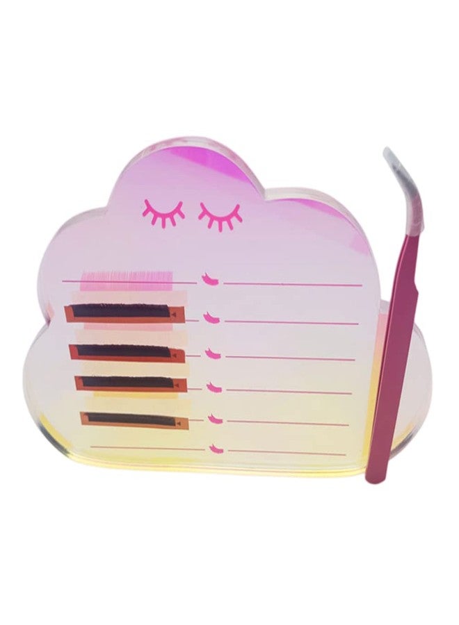 LIXIMMAZN Grafting False Eyelash Acrylic Extension Pallet, Eyelash Extension Tweezers Plate Pad Makeup Palette Individual Training Tools Dazzling (Cloud-shaped C （5.9x3.94in）) - Image 1
