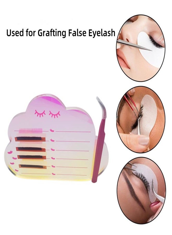 LIXIMMAZN Grafting False Eyelash Acrylic Extension Pallet, Eyelash Extension Tweezers Plate Pad Makeup Palette Individual Training Tools Dazzling (Cloud-shaped C （5.9x3.94in）) - Image 2