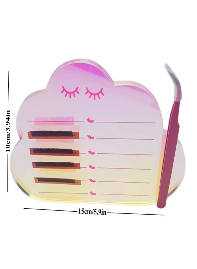 LIXIMMAZN Grafting False Eyelash Acrylic Extension Pallet, Eyelash Extension Tweezers Plate Pad Makeup Palette Individual Training Tools Dazzling (Cloud-shaped C （5.9x3.94in）) - Image 3