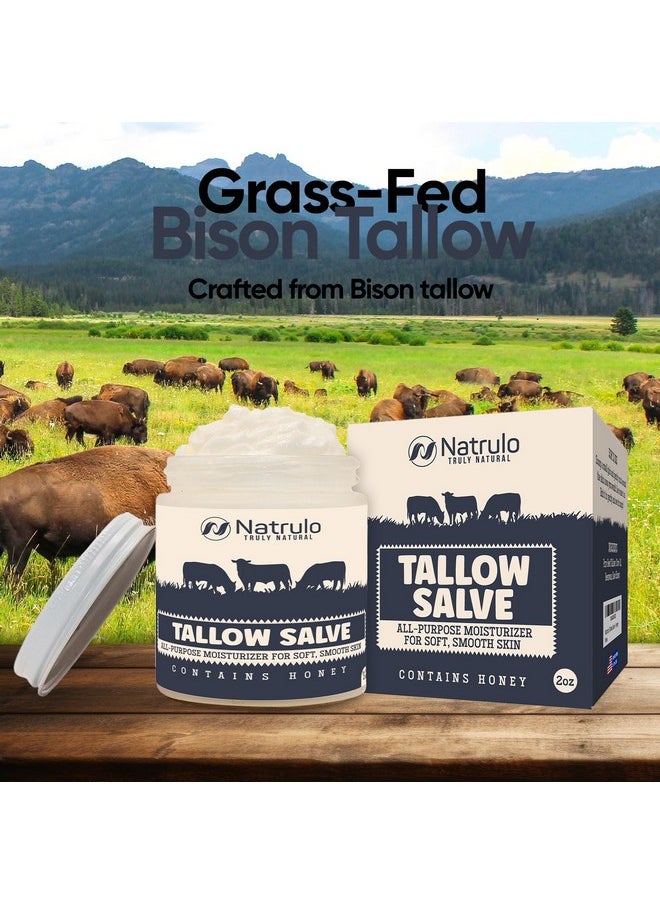 Natrulo - Beef Tallow Salve All Natural Grass Fed Beef Tallow & Honey All Purpose Balm Moisturizing Body Salve Great For Eczema Cracked Dry Itchy Irritated Skin Skin Repair Skincare Made In Usa - Image 1