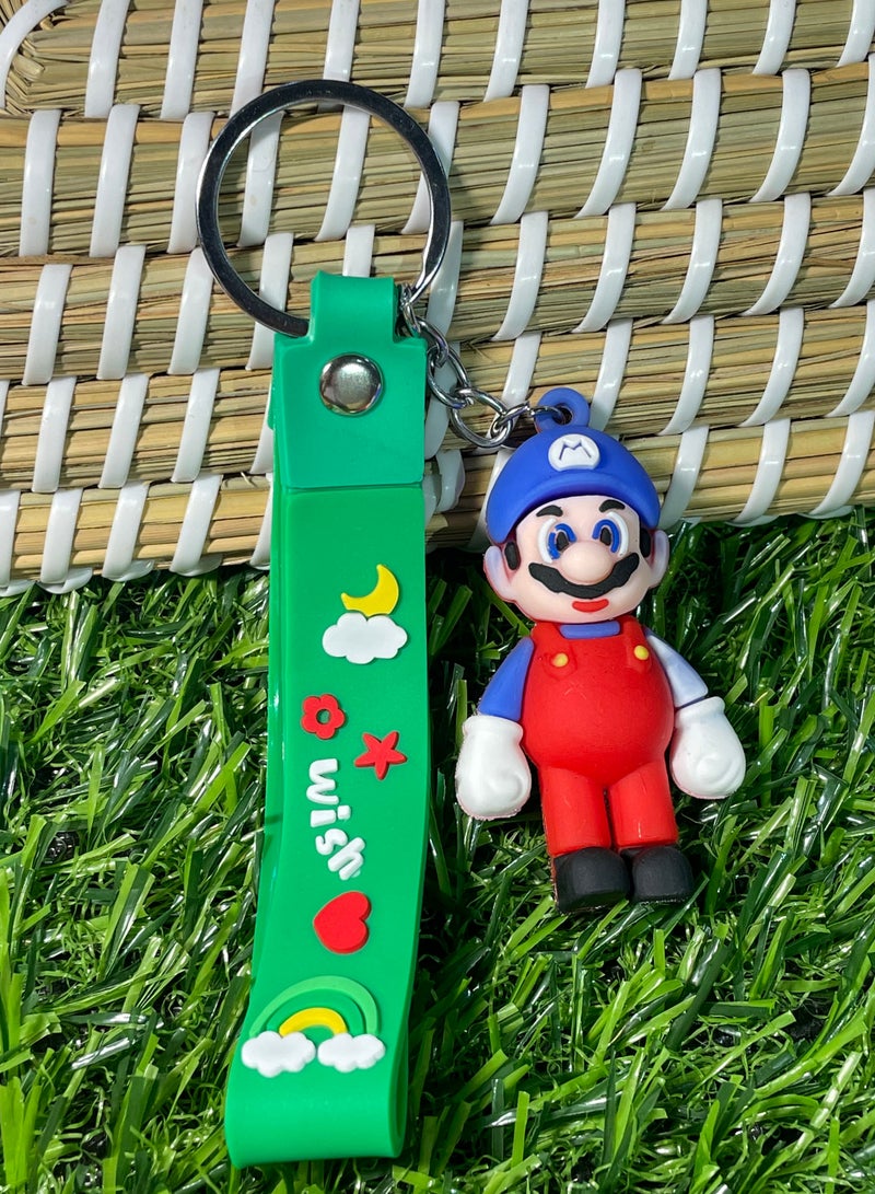 Distinctive cartoon keychain distinctive accessory keychain with Mario character design with ribbon that fits with car keys wallet and bag wonderful and beautiful gift - Image 1