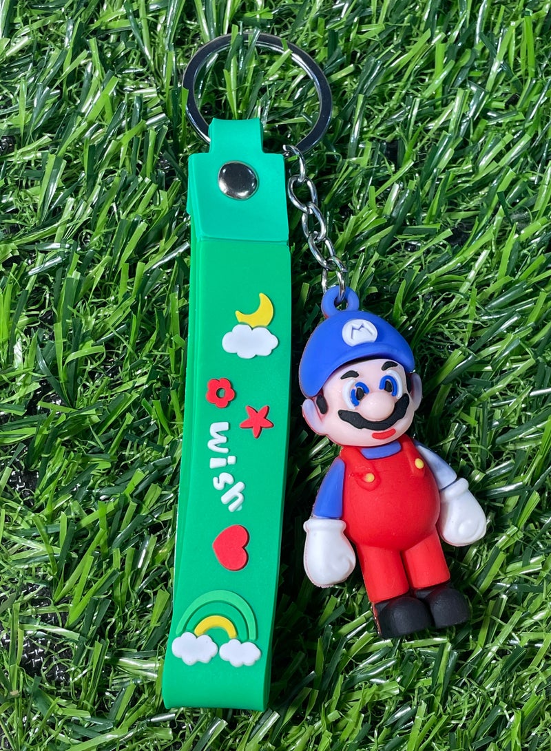 Distinctive cartoon keychain distinctive accessory keychain with Mario character design with ribbon that fits with car keys wallet and bag wonderful and beautiful gift - Image 2