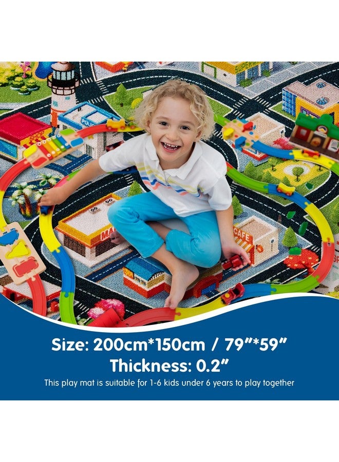 Booooom Jackson Kids Car Mat - 59X79 Inch Rug for Play Area, Non-Slip Backing - Image 2