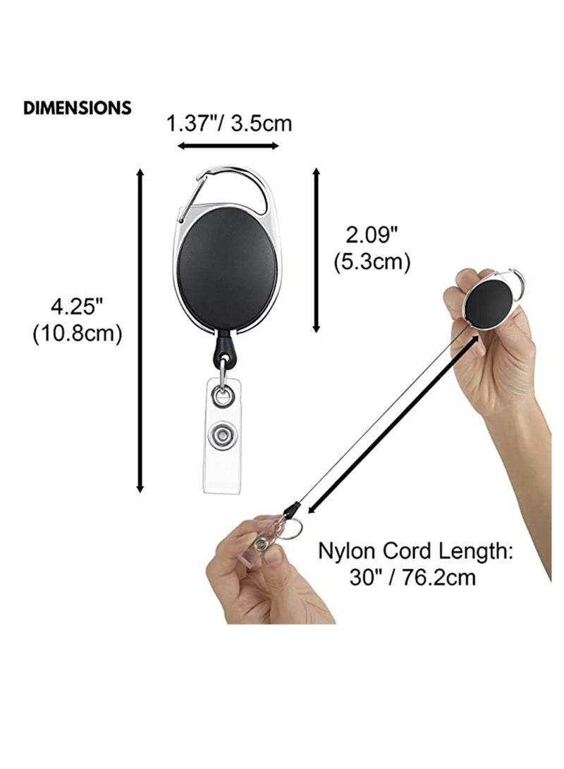 Y&D 4 Packs Retractable Keychain, Badge Holder Reel Clip, Heavy Duty Name Tag ID Card Holder, Keychain Ring Carabiner, Keys Cards Badges, for Hung on Waist, Chest, Backpack, Trouser Pocket - Image 5