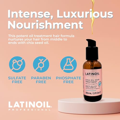 LATINOIL Chia Oil 2 oz 60 ml Instant Repair For Damaged Hair Eliminates Frizz Dryness Adds Silkiness Absorbs Fully Quickly Color Safe Read our REAL Reviews - Image 5