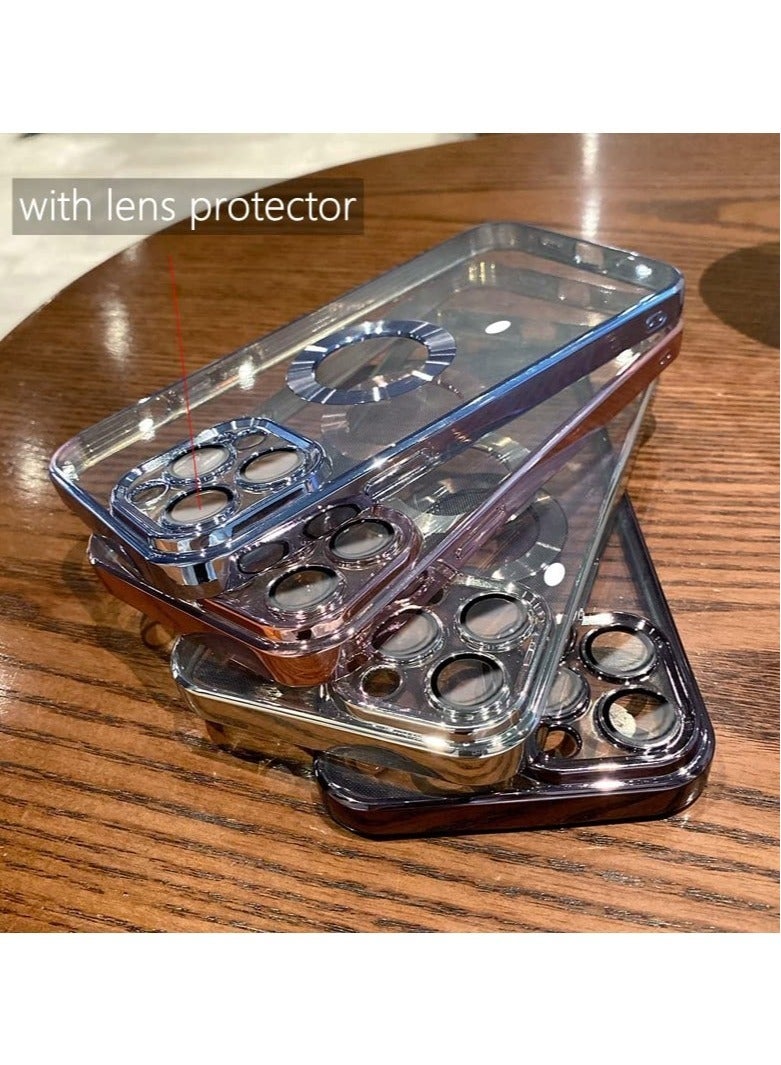 Apple iPhone 11 Pro Max Case Clear Silicone Logo View Design, Camera Lens Protection Luxury Plating Soft Back Cover Slim Shockproof Phone Case for Apple iPhone 11 Pro Max - Image 4