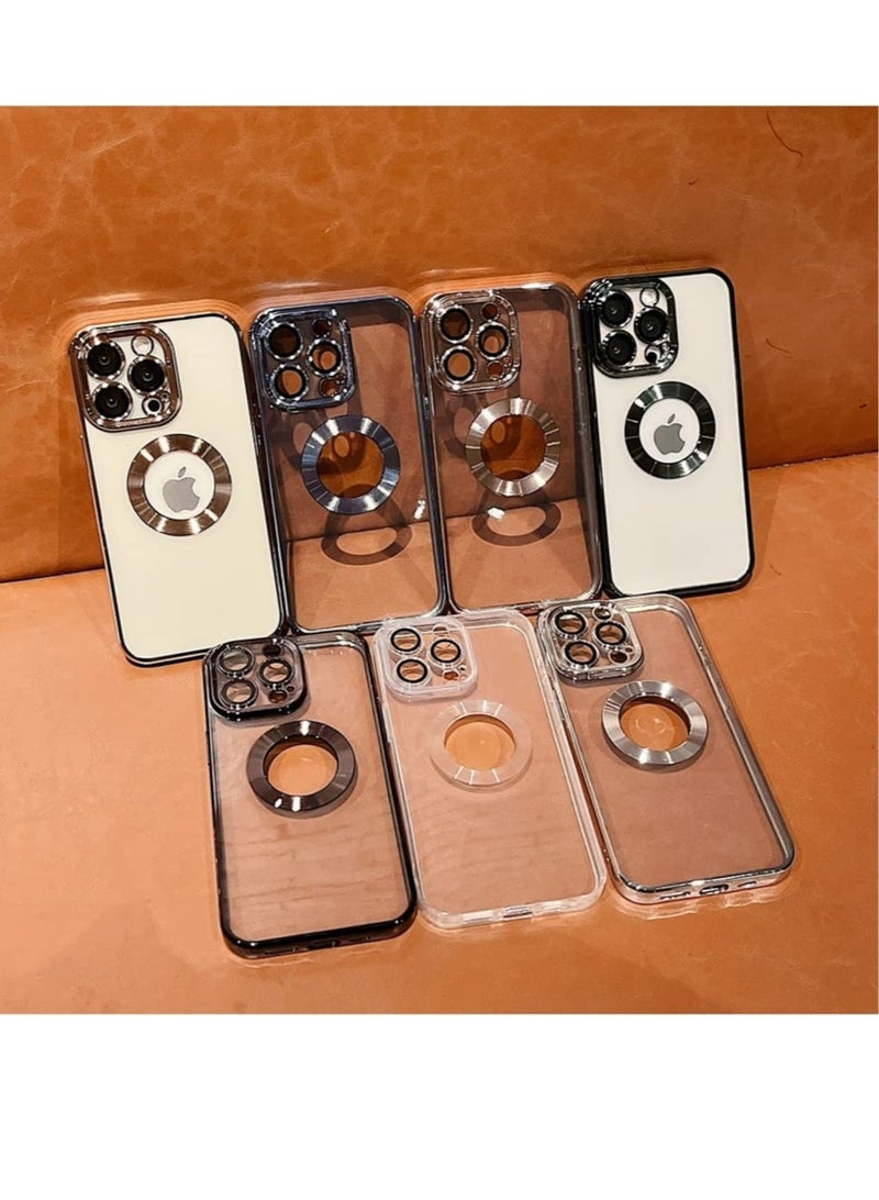 Apple iPhone 11 Pro Max Case Clear Silicone Logo View Design, Camera Lens Protection Luxury Plating Soft Back Cover Slim Shockproof Phone Case for Apple iPhone 11 Pro Max - Image 5
