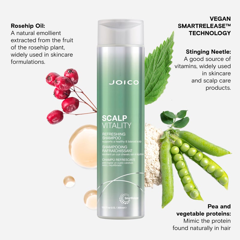 Joico Scalp Vitality Refreshing Shampoo | Supports A Healthy & Balanced Scalp | For Dry, Oily and Itchy Scalp | Leaves Scalp Replenished & Calm | Removes Flakes & Reduces Irritation | 10.1 Fl Oz - Image 4