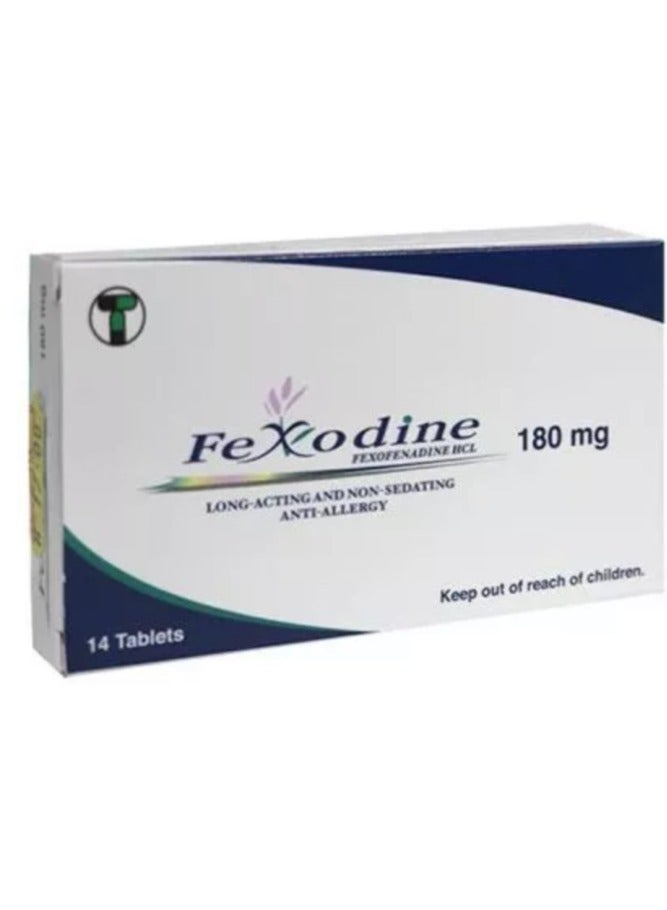 Fexodine 180mg Tablets – Fexofenadine 14 Tablets