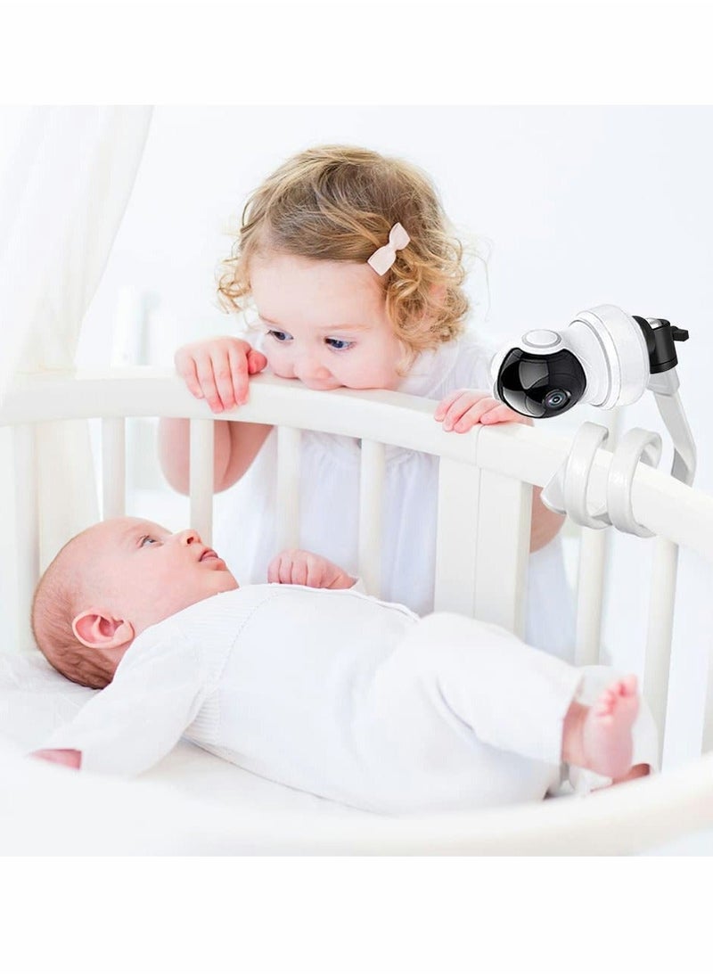 Generic - Universal Baby Monitor Wall Mount, Infant Baby Camera Holder, Baby Monitor Shelf, Baby Camera Stand for Crib Nursery Compatible with Most Baby Monitors, Versatile Twist Mount Without Tools (White) - Image 1