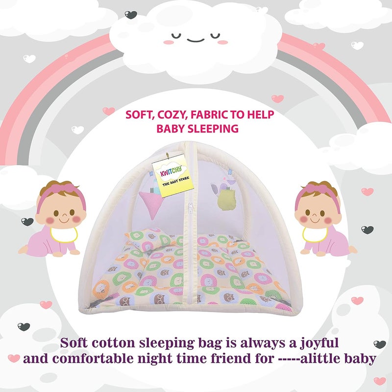 Kwitchy New Born Baby Bedding Combo of Mattress with Net Sleeping Bag 4 Pcs Gadda Set 06 Months Yellow 3PCS Set - Image 3
