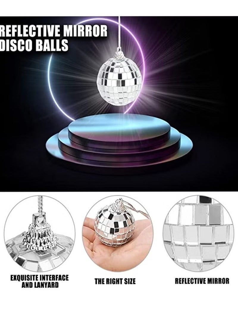 12 PCS Silver Bright Disco Ball Decor, Reflective Mirror Balls with Hanging String for Parties, Birthdays, Weddings, Family Party Decoration  - Image 4