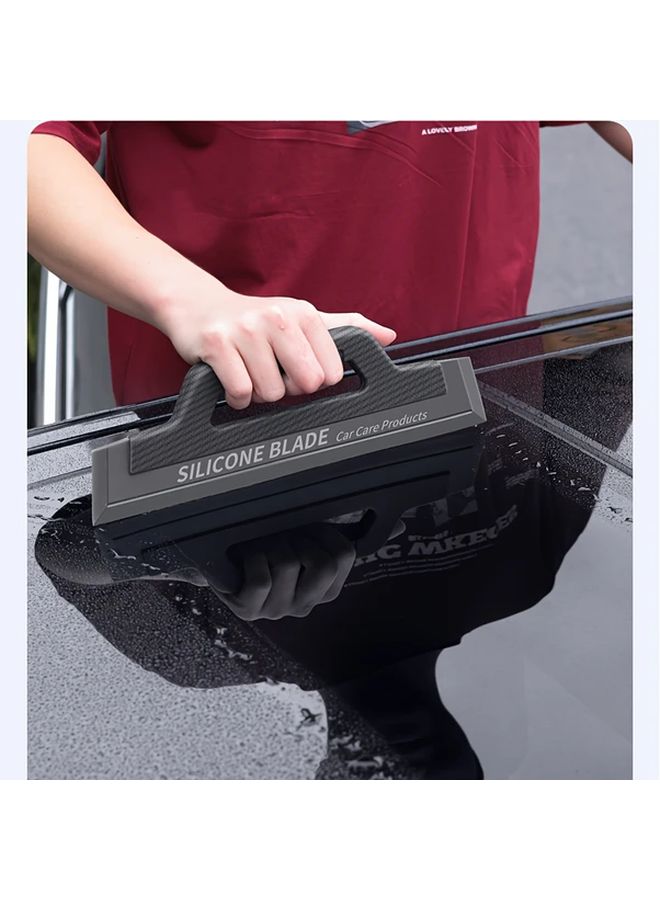 Black Silicone Wiper Blade With Handle For Car Windshield Cleaning And Maintenance - Image 4