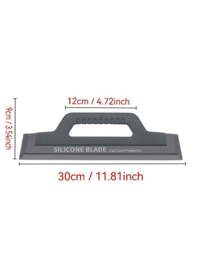 Black Silicone Wiper Blade With Handle For Car Windshield Cleaning And Maintenance - Image 3