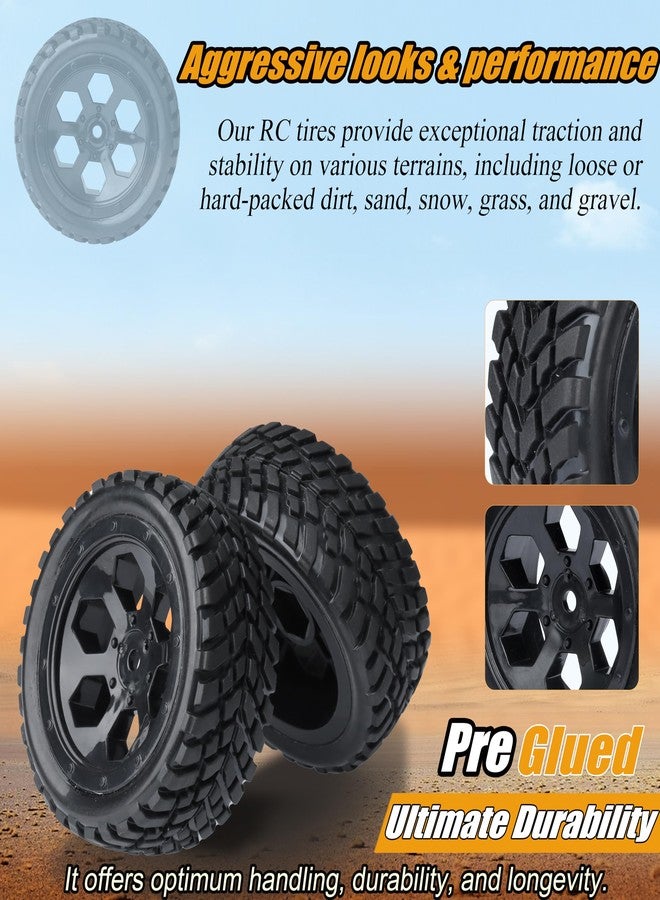 RC Station 12mm Hex RC Wheels and Tires for Hyper Go H16BM H14BM Tires and Wheels 1/14 1/16 with Foam Inserts for Traxxas Wltoys 144001 etc 1/18 RC Car Street Tires Wheels Preglued - Image 4