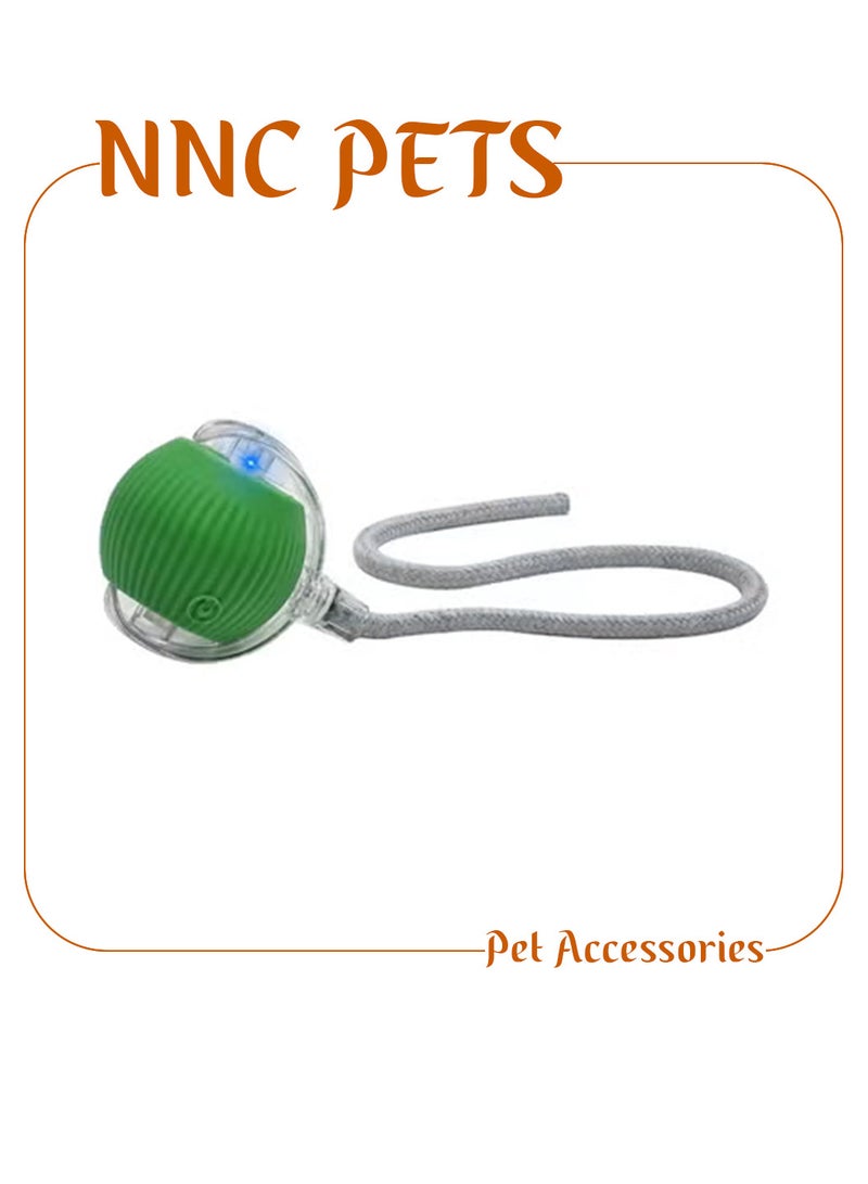 NNC PETS Cat toy with USB rechargeable, Durable Plastic, Long tail, & 3 modes, 37cm Interactive toy ball with LED light, Indoor cat entertainment, Safe cat material with Scratch & Fall resistant, (Green) - Image 1
