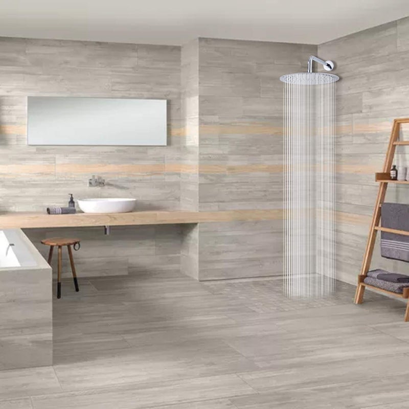 GGStudy Round 12 Inch Stainless Steel Shower Head - Rain Style Shower Head Chrome - Image 2