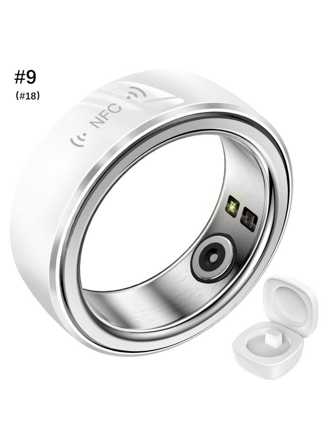 معدل ضربات القلب Spo2 مراقب النوم IP68 مقاوم للماء NFC حلقة ذكية-اللون: #9 صندوق شحن أبيض - Image 1