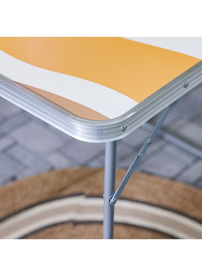 DANUBE HOME Luxury Folding Picnic Table – Marble-Look Top Muted Desert Waves, Portable Outdoor & Garden Dining Table, Easy Fold Storage, Ideal For Bbq, Balcony, Home & Camping 80×60×70 Cm - Image 3