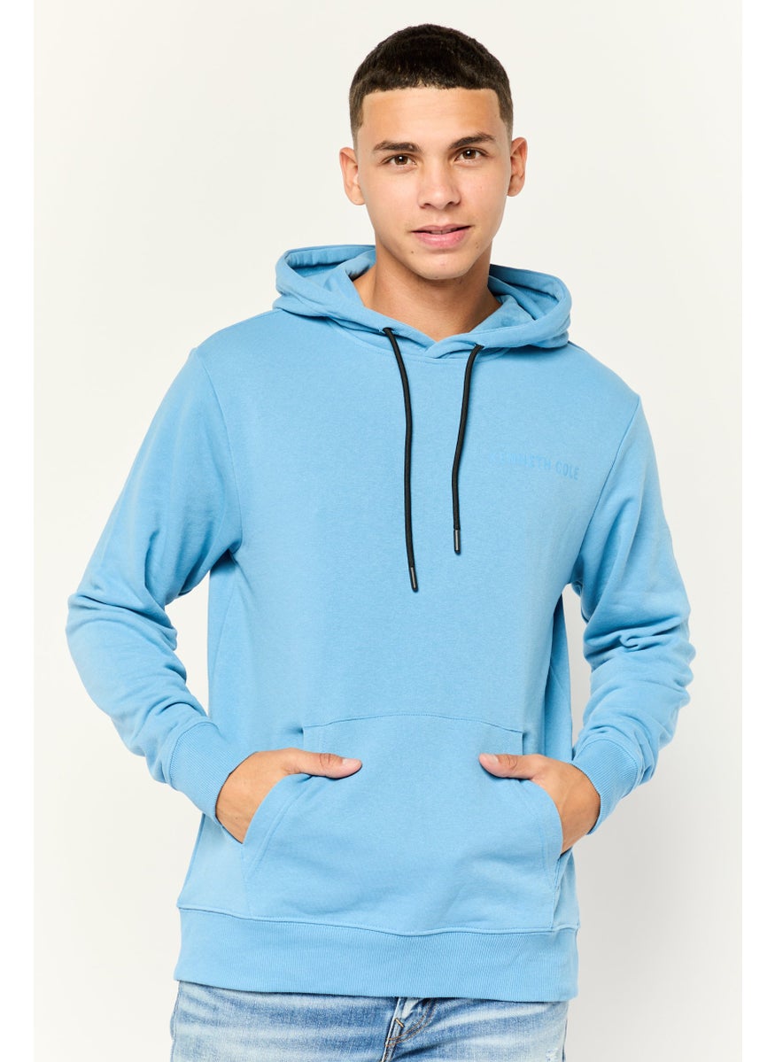 Kenneth Cole Men Brand Logo Long Sleeves Hoodies, Light Blue  - Image 1
