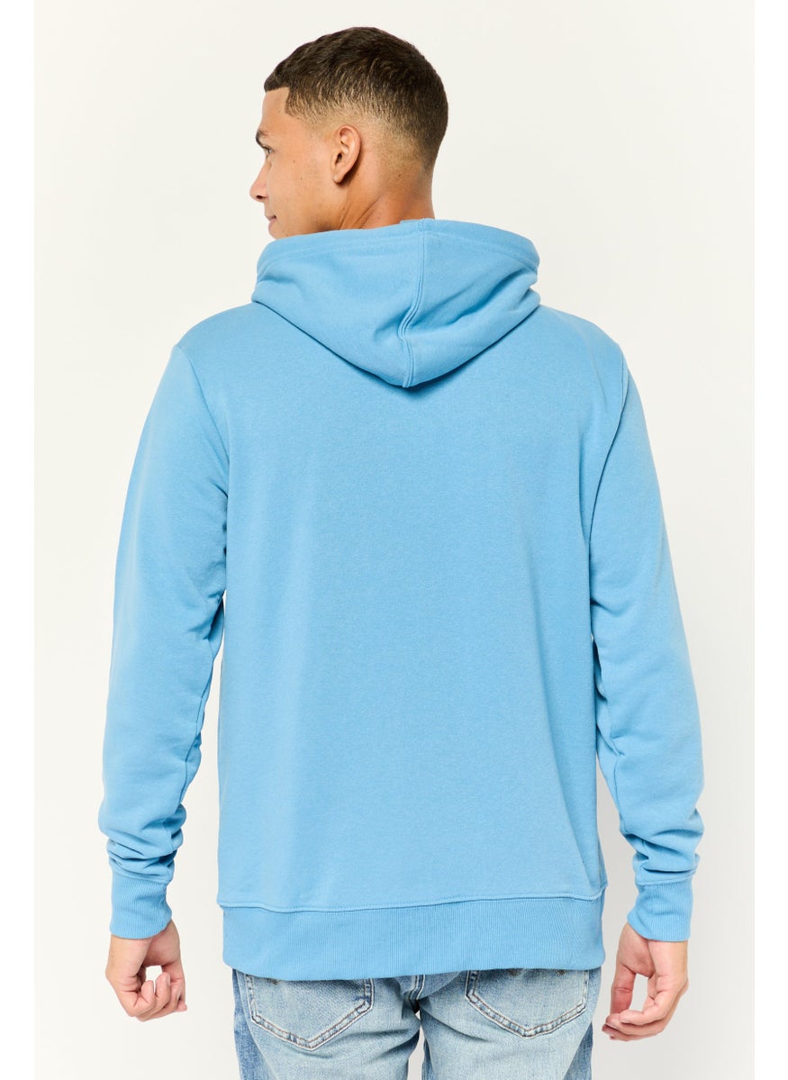 Kenneth Cole Men Brand Logo Long Sleeves Hoodies, Light Blue  - Image 3