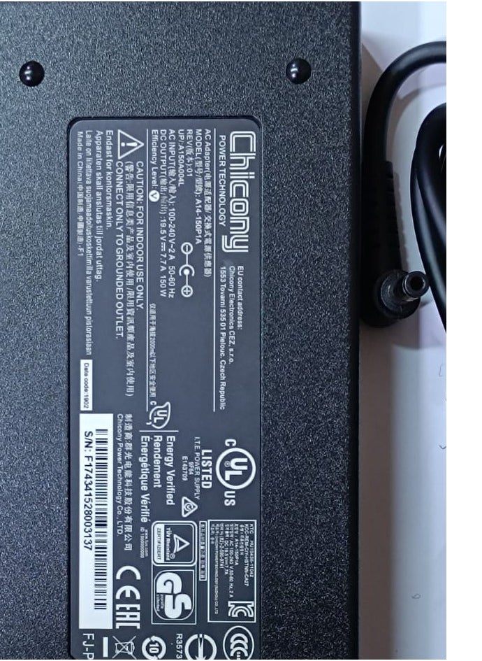 CSF LAPTOP ADAPTER MSI 19.V 7.7A 5.5 x 2.5 mm. AC Adapter Compatible with MSI GF65 GS60 GS70 GT60 GT70 GS63 GS63VR GS63VR GS73VR GE72VR GE62VR MSI Gaming Laptop  - Image 2