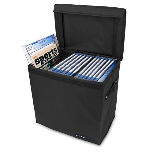 CASEMATIX Graded Magazine Storage Case Fits 25 CGC Graded Magazines, Lightweight Magazine Bin with Two Removable Dividers Designed For Larger Graded Book Slabs up to 14.5" Tall By 10.25" Wide - Image 1