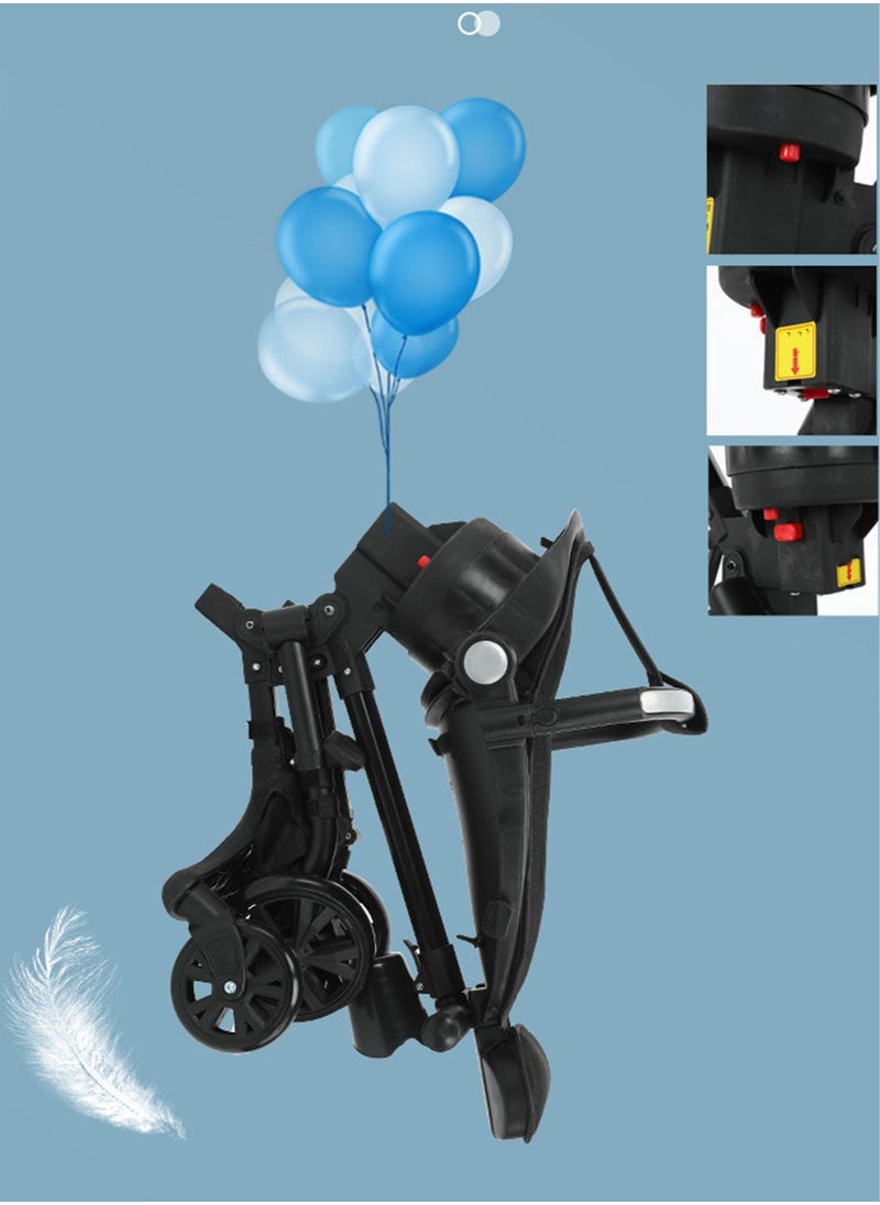 Generic - Foldable Lightweight Two-way Pushing Stroller Can Be lying Can Sitting with Canopy Suitable For Children Aged 1-5 - Image 1