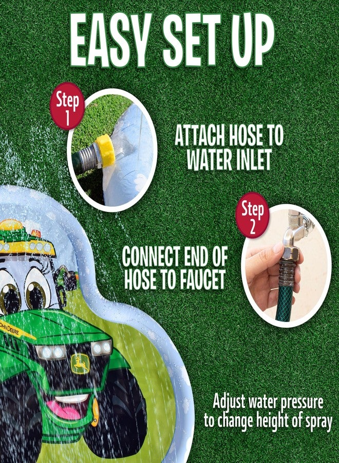 John Deere 3 in 1 Splash Pad Play Sprinkler for Kids and Baby Pool for Learning - Toddler Sprinkler Pool, 60’’ Outside Water Toys - Image 2