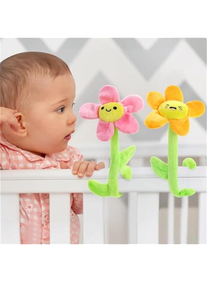 زد جوي 10 قطع من القطيفة المحشوة على شكل زهرة مبتسمة قابلة للانحناء، لعبة باقة زهور ناعمة 12.6 انش للكريسماس 2025 وعيد الام والصديقة والزوجة (نمط لطيف) - Image 4