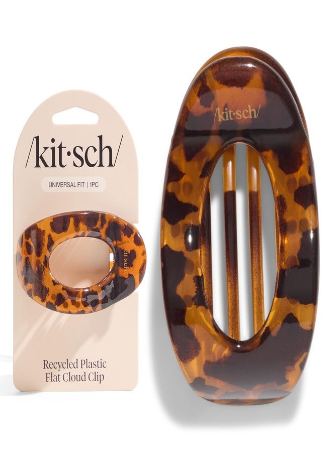 Kitsch Medium Flat Claw Clips for Women - Stylish Flat Hair Clips for Women, Strong Hold for Thick & Fine Hair | Non-Slip for Secure, Comfortable All-Day Wear - Tortoise Design - Image 1