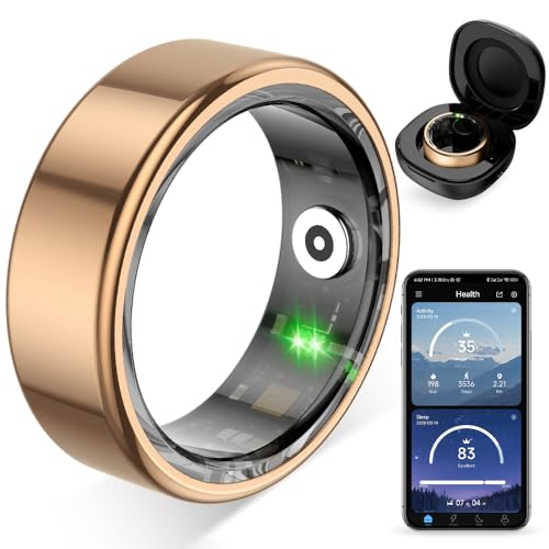 COLMI R02 Smart Ring, a Smart Ring for Women and Men, with a Charging case, Supports Heart Rate, Blood Oxygen, Sleep Health Monitoring, and Sports Tracking Ring. (Rose Gold, 7#) - Image 1